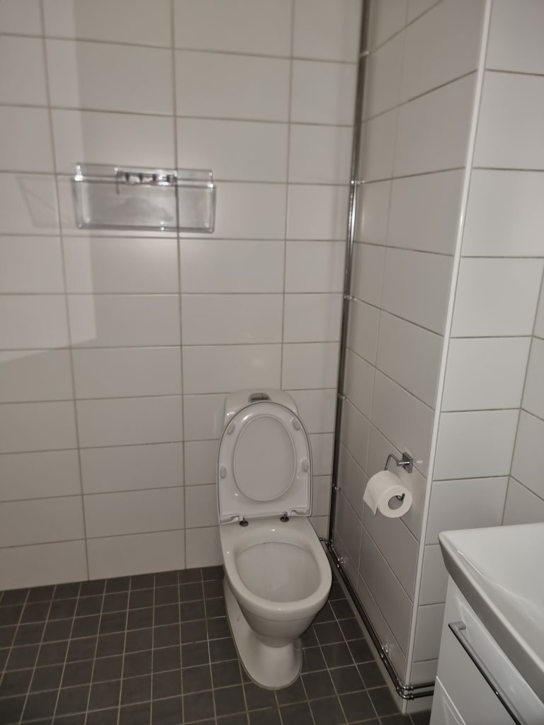 Perusteellisesti puhdistettu WC-pönttö siivouksen yhteydessä